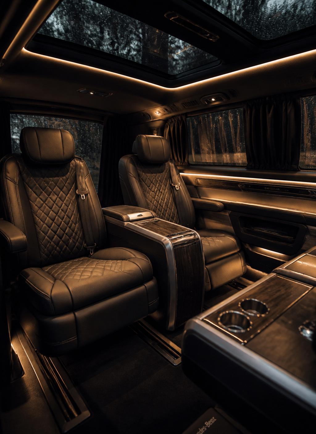 Interieur der V-Klasse mit Ledersitzen